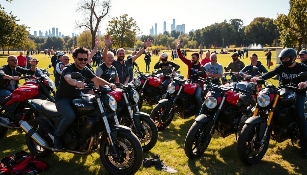 Ducati Enthusiasts Celebrating Rider Experience